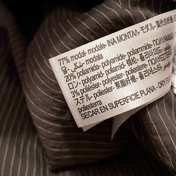 ZARA ZW COLLECTION STRIPED BUTTON DOWN SHIRT POCKET MODAL EDGY CAREER Gray L - Picture 11 of 12